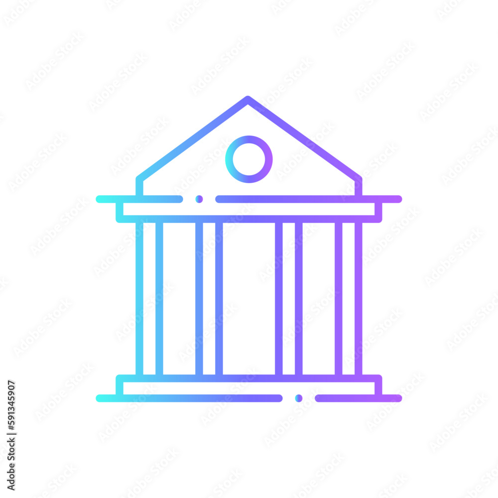 Bank Building Finance icon with blue duotone style. office, urban, architecture, construction, government, residential, modern. Vector illustration Bank Building Finance icon with blue duotone style. office, urban, architecture, construction, government, residential, modern. Vector illustration