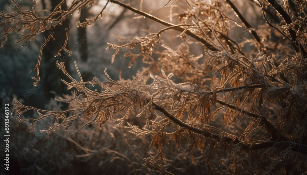 Autumn beauty in nature awakens the mystery generated by AI