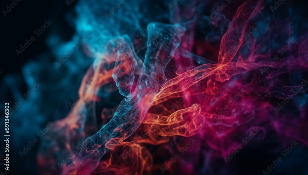 Fototapeta premium Fiery spiral illustrates abstract natural phenomenon underwater mystery generated by AI