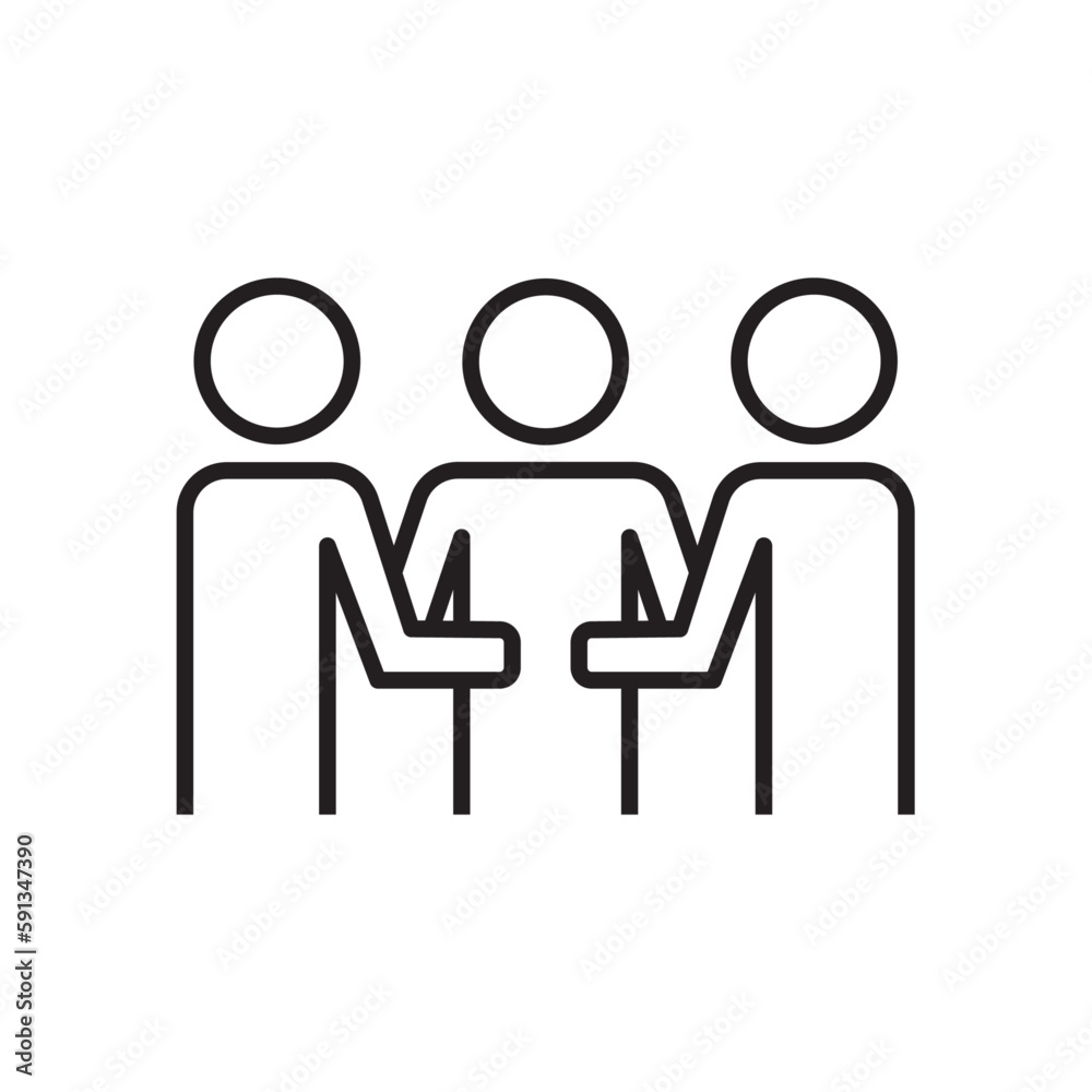 Work Group Business people icon with black outline style. team, partnership, organization, social, meeting, member, corporate. Vector illustration Work Group Business people icon with black outline style. team, partnership, organization, social, meeting, member, corporate. Vector illustration