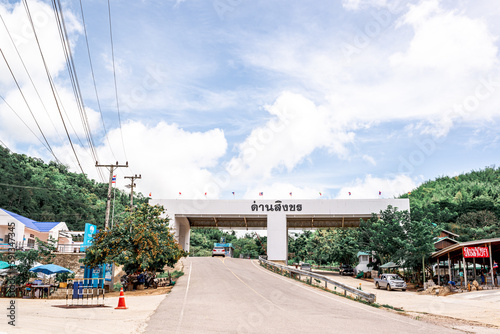 View of the Myanmar border from Thailand side at Dan Singkhon border. photo