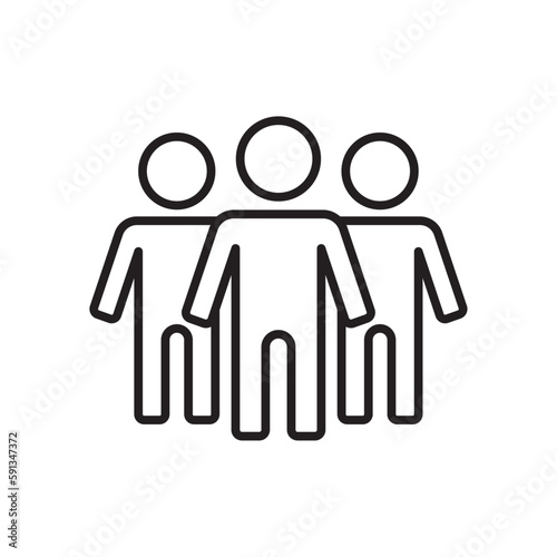 Team Business people icon with black outline style. teamwork  people  partnership  group  meeting  company  organization. Vector illustration