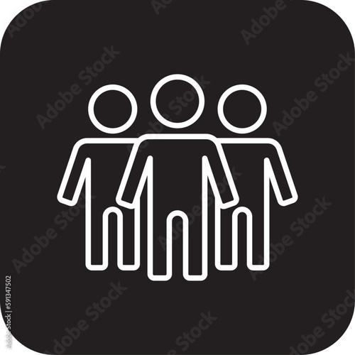Team Business people icon with black filled line style. teamwork  people  partnership  group  meeting  company  organization. Vector illustration