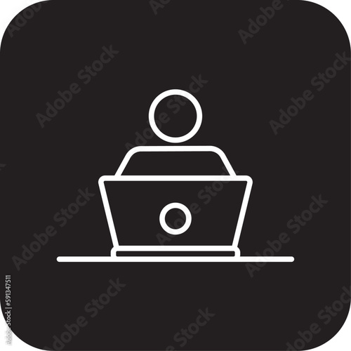 Employee Business people icon with black filled line style. person, human, manager, work, leader, businessman, staff. Vector illustration