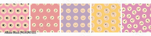 Feminine look, abstract personage, mascot design, funny face, cute icon