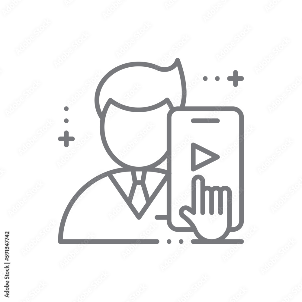 Social Media Business people icon with black outline style. network, internet, communication, like, app, information, concept. Vector illustration Social Media Business people icon with black outline style. network, internet, communication, like, app, information, concept. Vector illustration