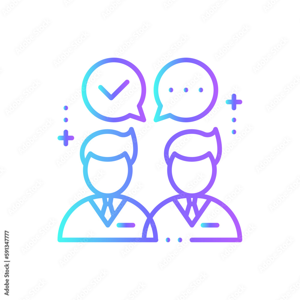 Agreement Business people icon with blue duotone style. handshake, people, team, partnership, cooperation, contract, group. Vector illustration