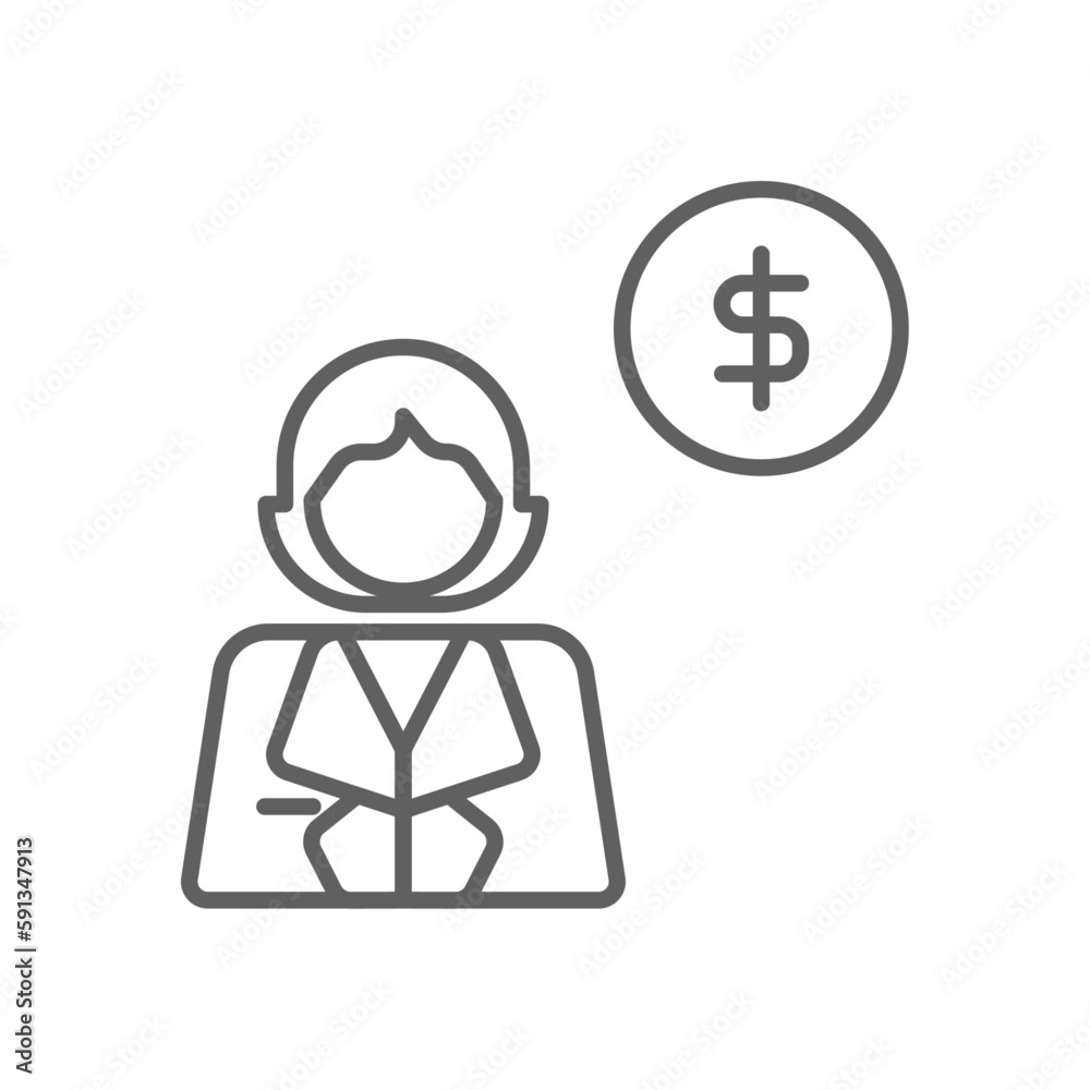 Accounting Business people icon with black outline style. finance, money, management, payment, calculator, investment, report. Vector illustration Accounting Business people icon with black outline style. finance, money, management, payment, calculator, investment, report. Vector illustration