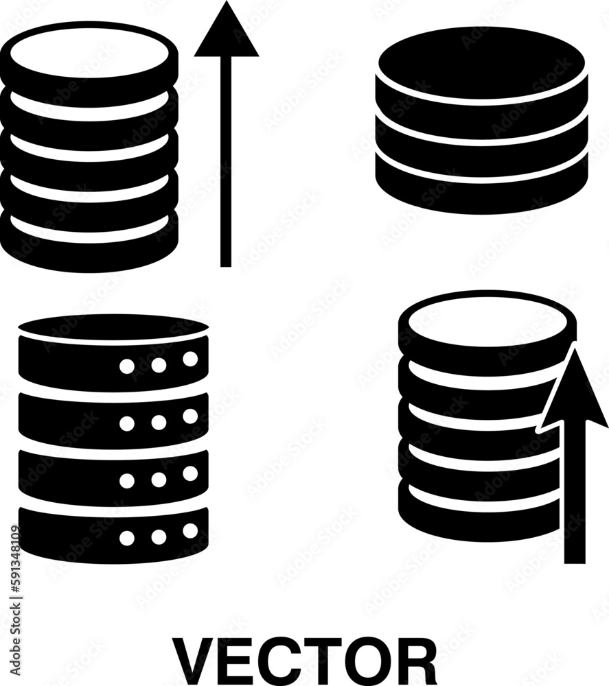Database Icon set Vector Logo Design Template on white background..eps Database Icon set Vector Logo Design Template on white background..eps