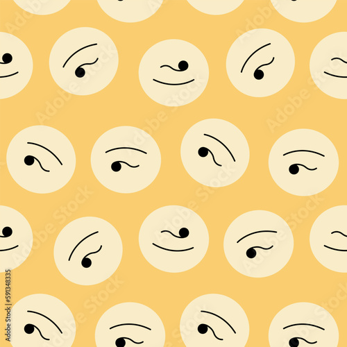 Feminine look, abstract personage, mascot design, funny face, cute icon