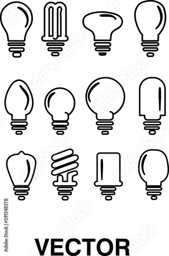 Light Bulbs Icons set vector illustration on white background..eps