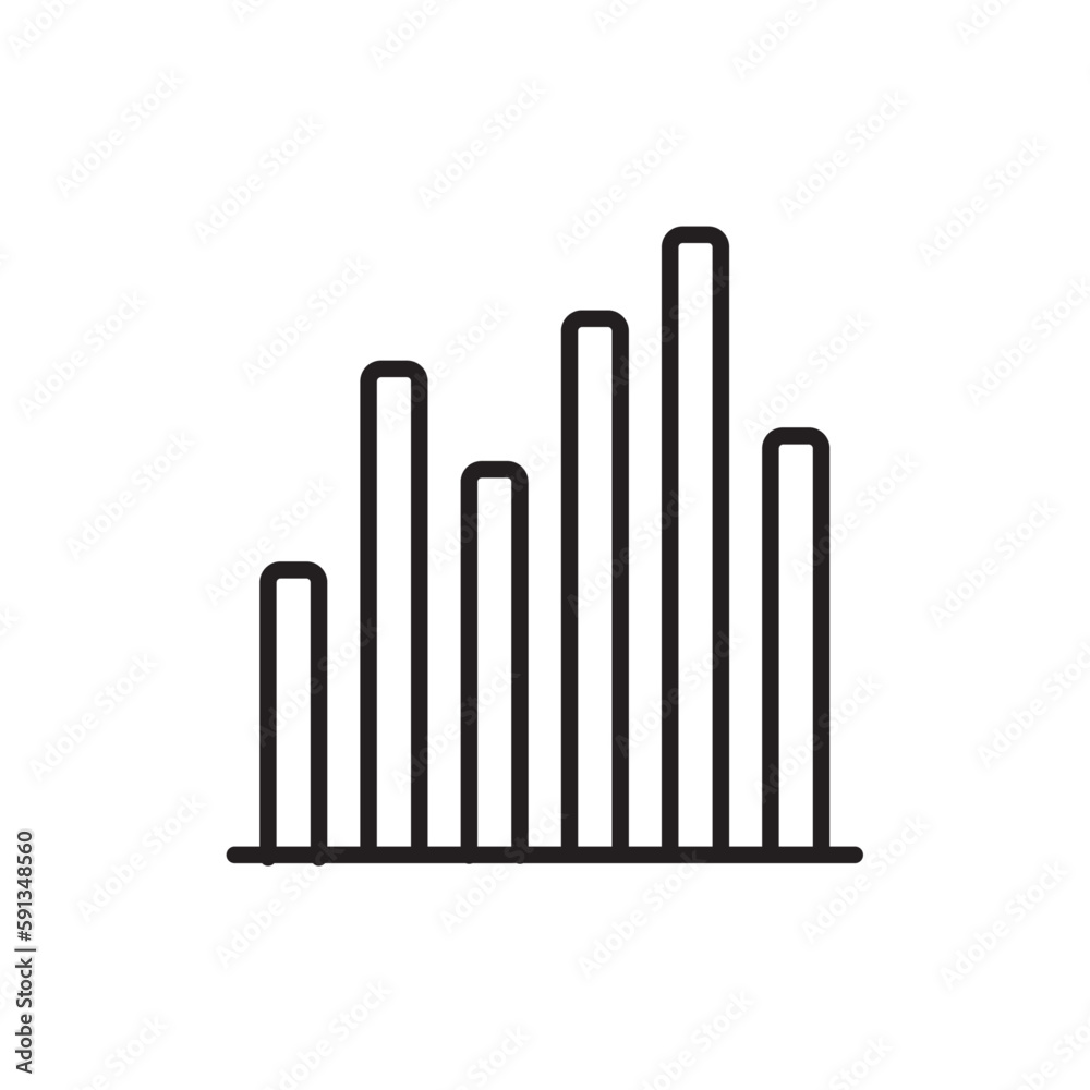 Bar Data management iconwith black outline style. growth, chart, graph, diagram, statistic, analytics, profit. Vector illustration Bar Data management iconwith black outline style. growth, chart, graph, diagram, statistic, analytics, profit. Vector illustration