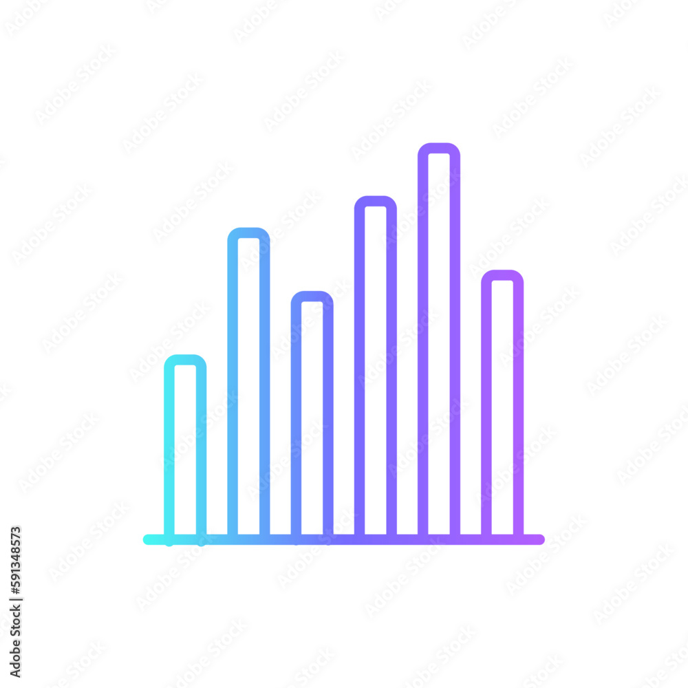 Bar Data management icon with blue duotone style. growth, chart, graph, diagram, statistic, analytics, profit. Vector illustration Bar Data management icon with blue duotone style. growth, chart, graph, diagram, statistic, analytics, profit. Vector illustration