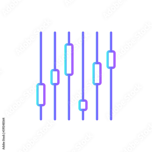 Graph Data management icon with blue duotone style. chart, growth, diagram, infographic, statistic, market, progress. Vector illustration