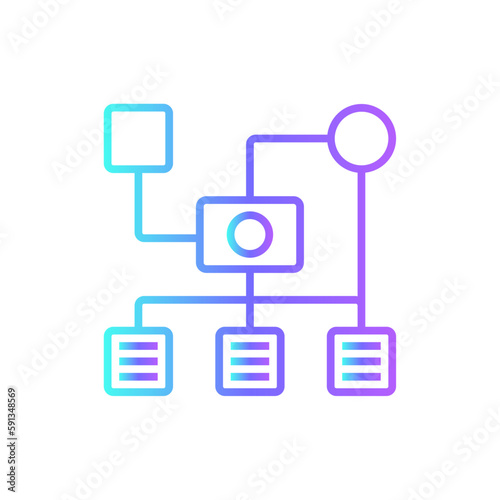 Algorithm Data management icon with blue duotone style. data, digital, information, symbol, programming, software, ai. Vector illustration