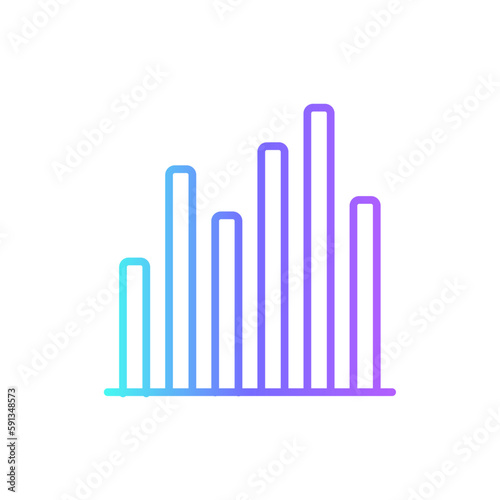 Bar Data management icon with blue duotone style. growth  chart  graph  diagram  statistic  analytics  profit. Vector illustration
