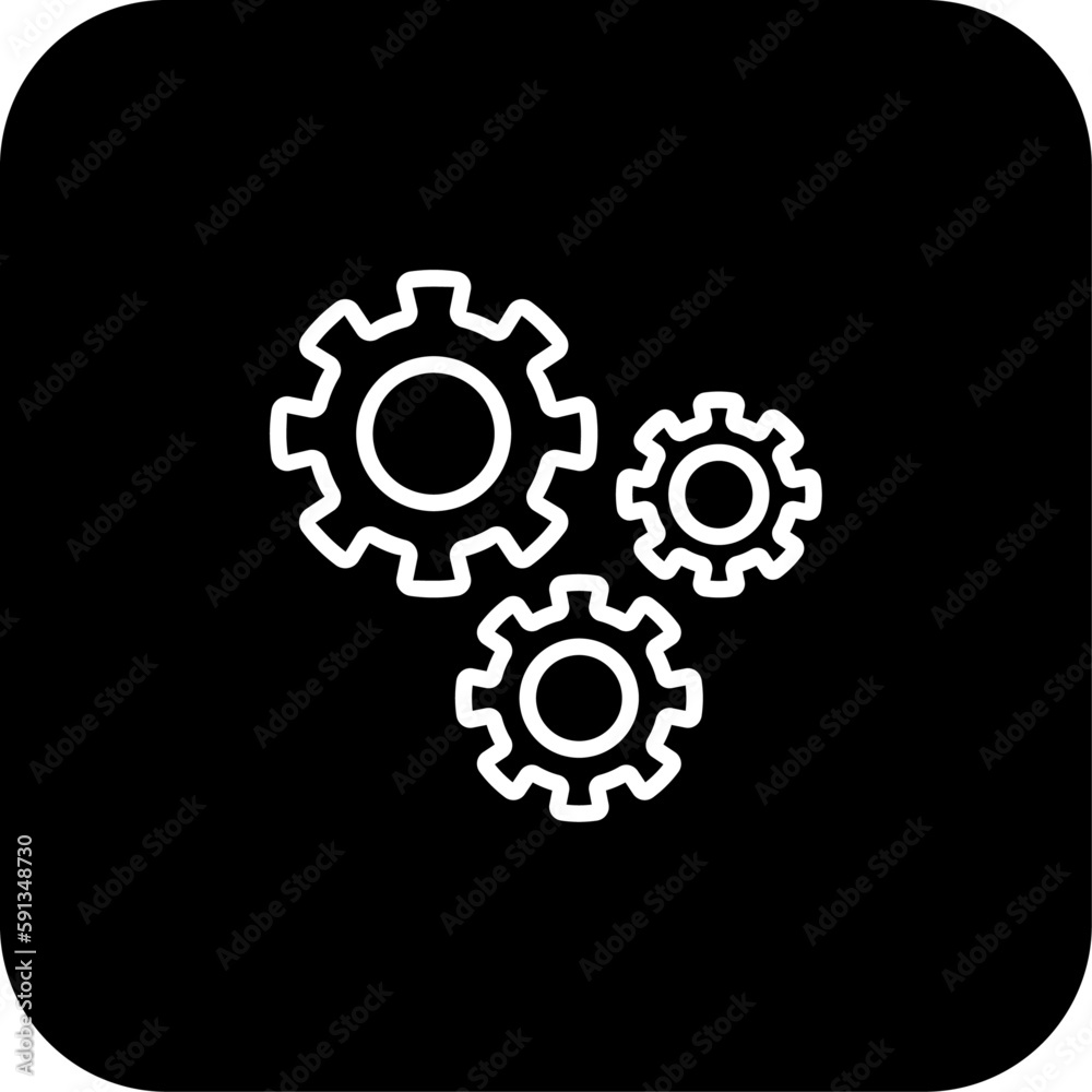 Management Data management icon with black filled line style. business, teamwork, team, strategy, concept, manage, gear. Vector illustration
