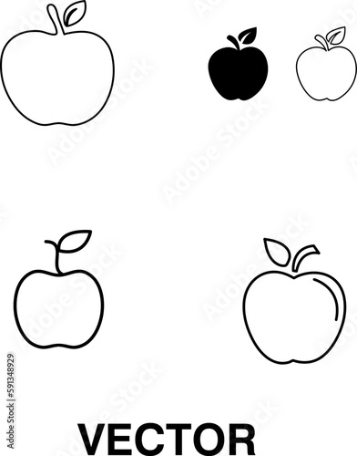 Apple vector icon  fruit symbol. apple icon set on white background..eps