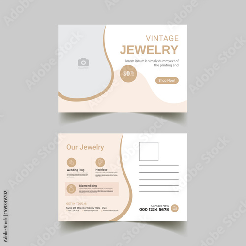 jewelry postcard template design layout 