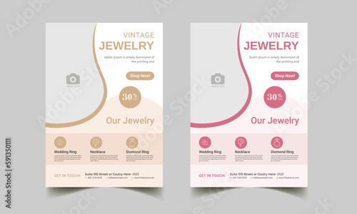 jewelry promotion flyer & poster template design 