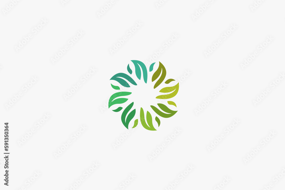 Illustration vector graphic of green nature leaves in circle. Good for logo Illustration vector graphic of green nature leaves in circle. Good for logo