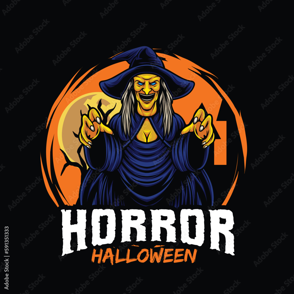 Vector illustration of witch mascot Vector illustration of witch mascot