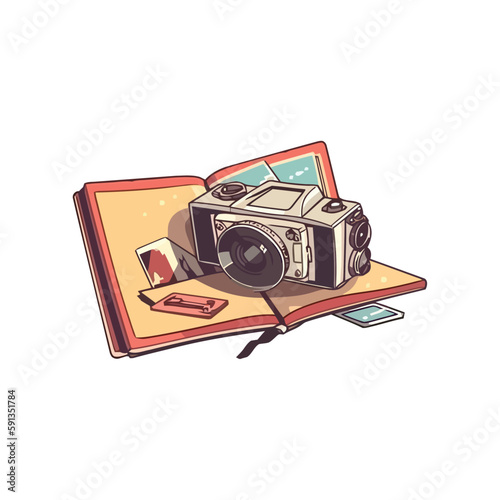 Old fashioned camera and equipment
