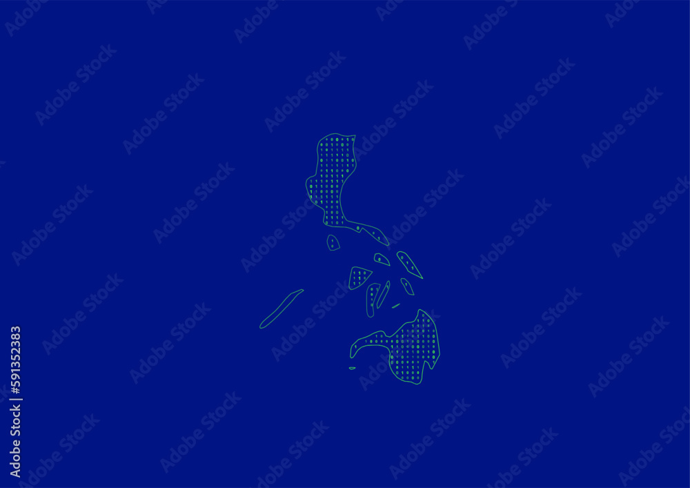 Vector Philippines map for technology or innovation or it concepts. Minimalist country border filled with 1s and 0s. File is suitable for digital editing and prints of all sizes. Vector Philippines map for technology or innovation or it concepts. Minimalist country border filled with 1s and 0s. File is suitable for digital editing and prints of all sizes.