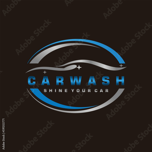 Car wash auto detail logo design vector template 