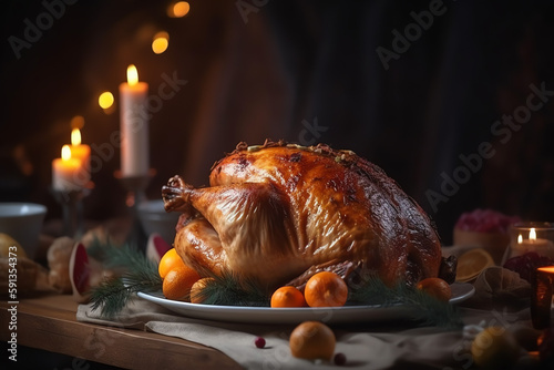 Traditional Christmas turkey for the holidays