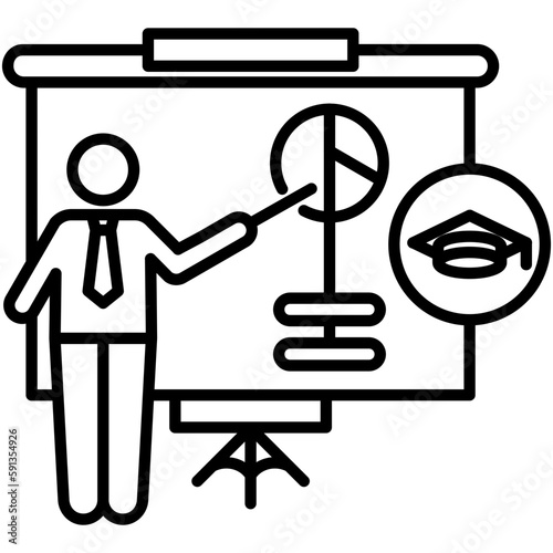 training icon, line icon style, employment business symbol vector stock.