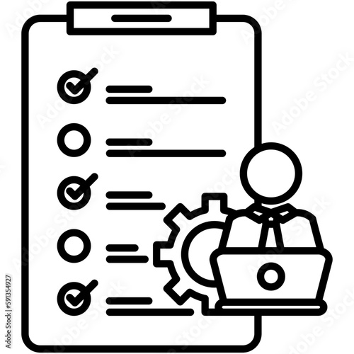 staff icon, line icon style, employment business symbol vector stock.