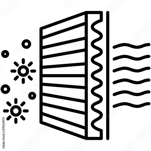 Air filter Icon, Line Icon Style, Wind purify system Symbol Vector Stock.