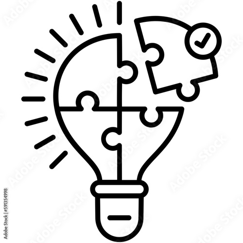 solve icon, line icon style, problem solving advise symbol vector stock.