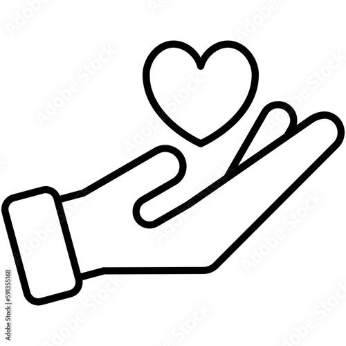 Care Icon, Line Icon Style, Social community service Symbol Vector Stock.