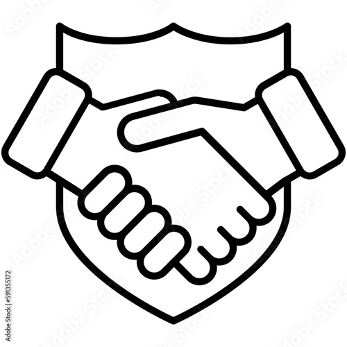 trust icon, line icon style, social community service symbol vector stock.