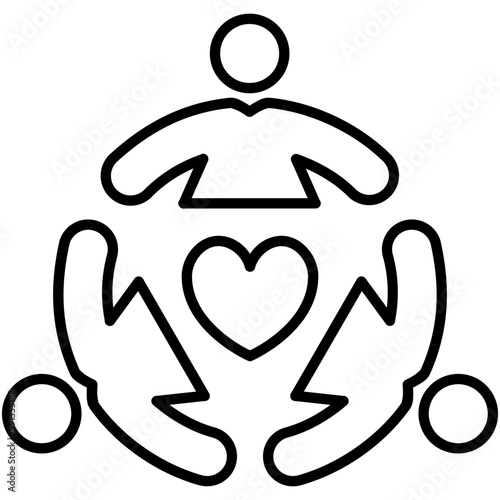 Solidarity Icon, Line Icon Style, Social community service Symbol Vector Stock.