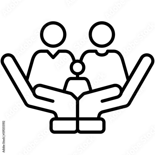 Care Icon, Line Icon Style, Social community service Symbol Vector Stock.