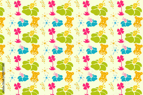 Foliage Cute feminine Abstract Flowers Seamless Patterns Backgrounds