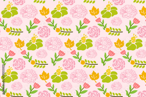 Foliage Cute feminine Abstract Flowers Seamless Patterns Backgrounds