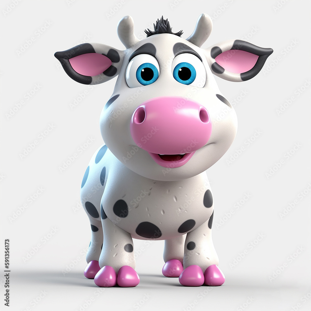 Cute cow cartoon 3d Cute cow cartoon 3d