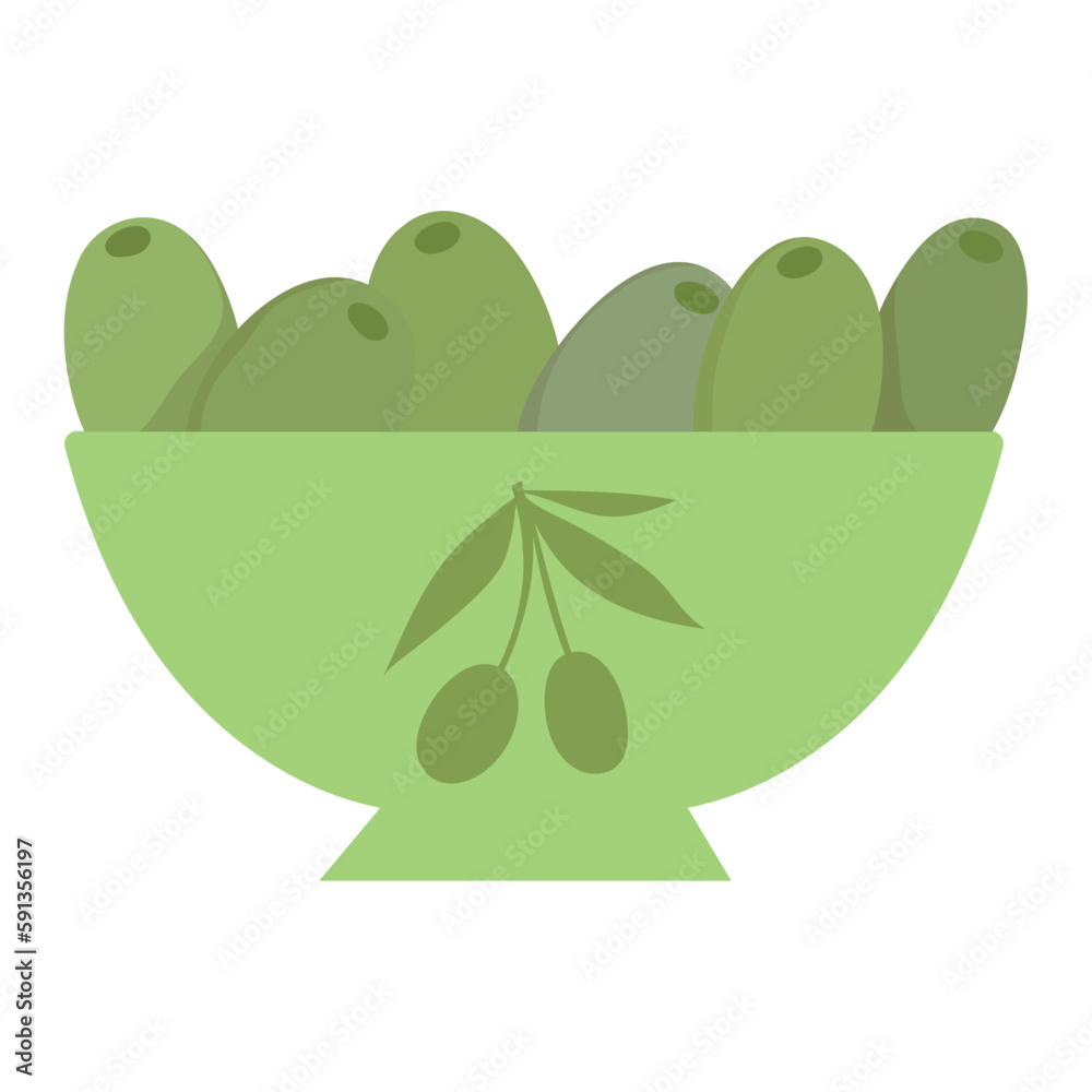 Fresh organic olives in bowl