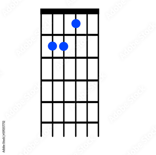 Basic guitar chords chart illustration 