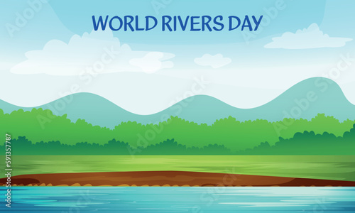 world rivers day . Design suitable for greeting card poster and banner