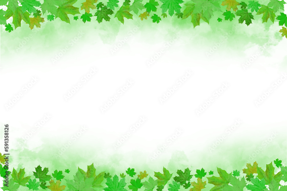 Autumn Transparent Smoke Background with Green Leaves | Maple Leaves Autumn Transparent Smoke Background with Green Leaves | Maple Leaves