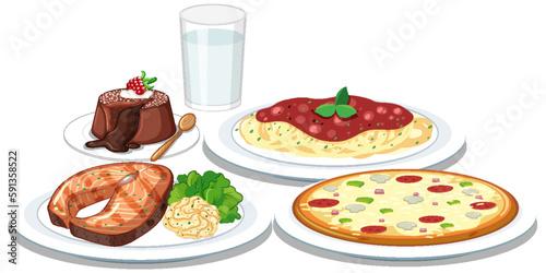 Delicious and Diverse Cuisine Vector Set