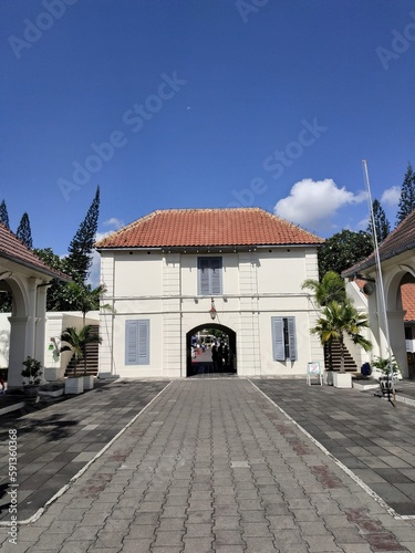 Yogyakarta, Indonesia – January 17, 2020:  Yogyakarta Vredeburg Fortress, otherwise known as Benteng Yogyakarta, was first built to be a Dutch fortress. Selected Focus photo