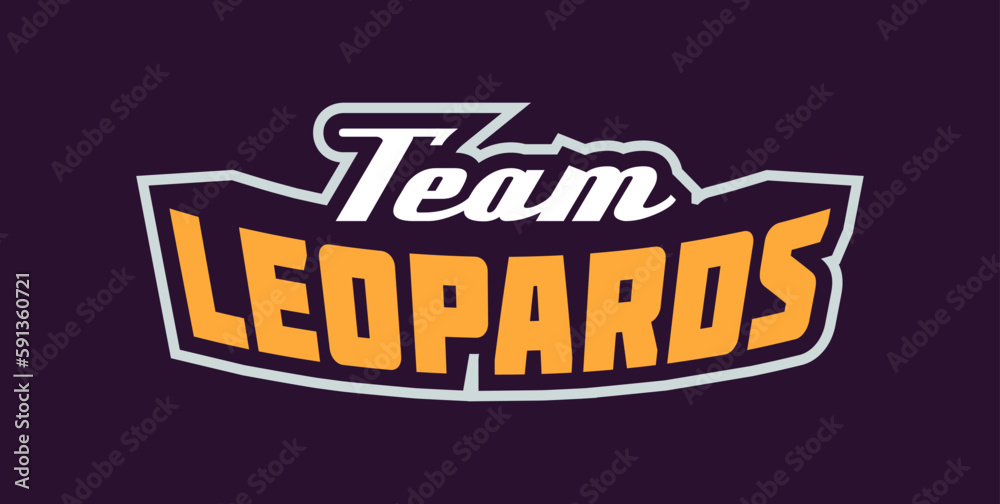 Bold sports font for leopard logo. Text style lettering for esport, leopard mascot logo, sport team, college club. Vector illustration isolated on background Bold sports font for leopard logo. Text style lettering for esport, leopard mascot logo, sport team, college club. Vector illustration isolated on background