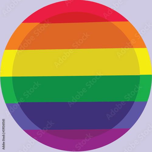 2 layer rainbow circle vector