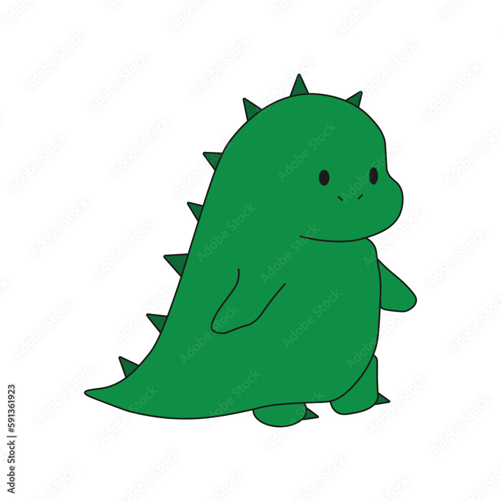 Fototapeta premium Dinosaur. Dinosaur drawing, children's toy on white background. Vector